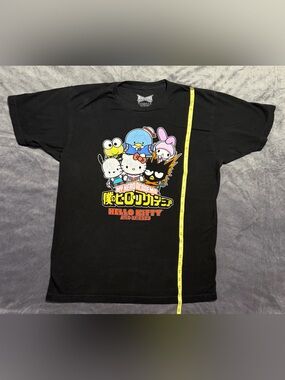 My Hero Academia Hello Kitty & Friends Shirt SIZE LARGE Black